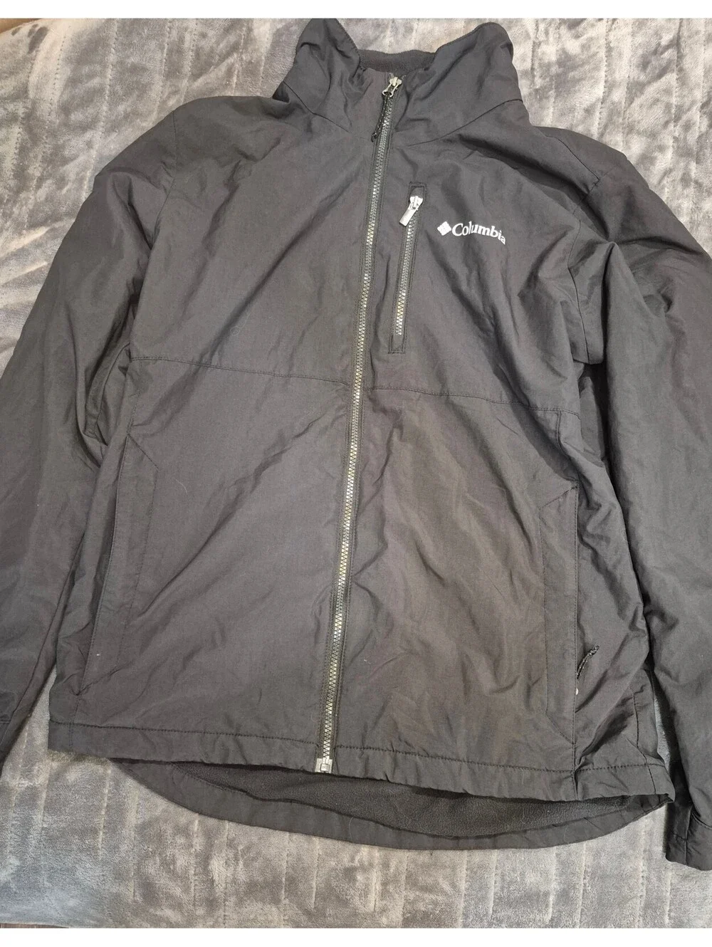 Columbia Black Lightweight Fleece Lined Jacket Size Medium